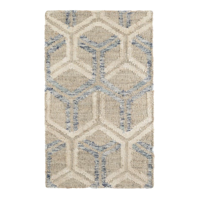 Dash & Albert by Annie Selke Tala Blue Woven, 7' 6" x 9' 6" For Sale