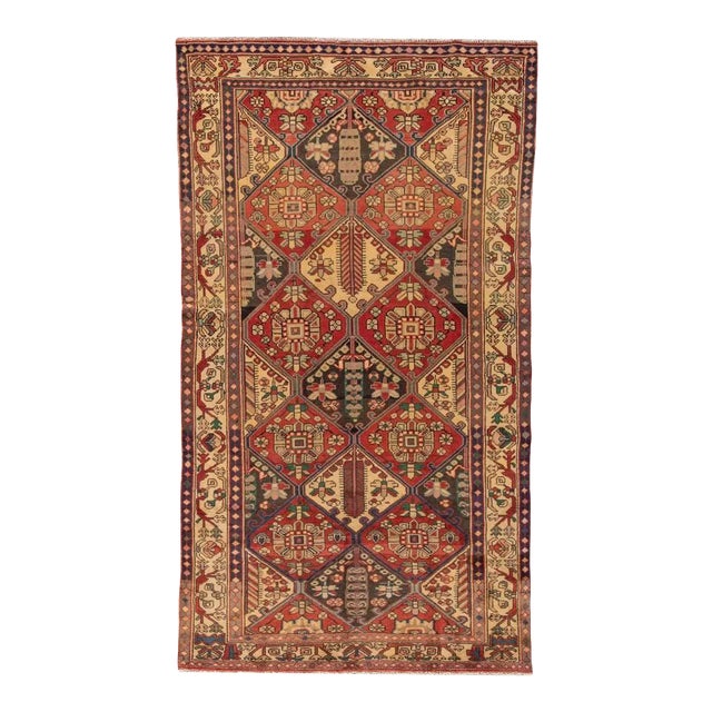 Mid 20th Century Mid-Century Vintage Persian Bakhtiari Multicolor Handmade Wool Rug For Sale