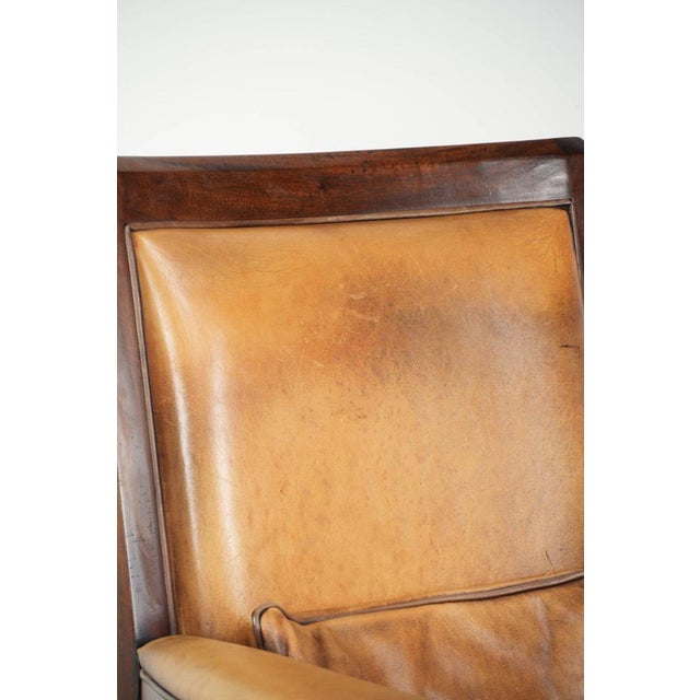 Art Deco Chair in Sheepskin Leathr For Sale - Image 12 of 14