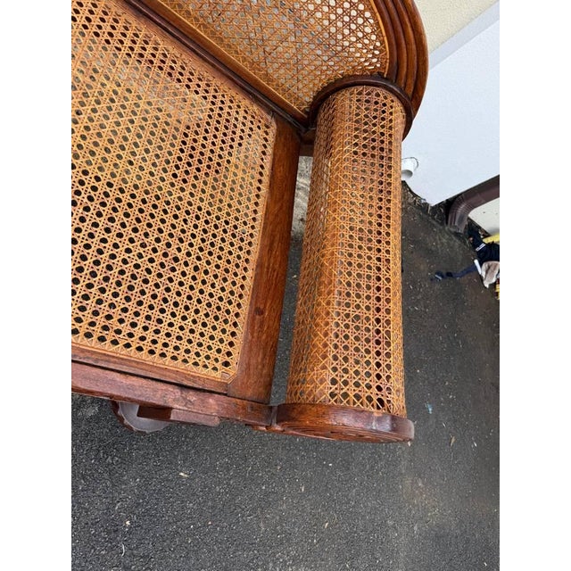 Wood Pair of Matching British Colonial Cane Settees For Sale - Image 7 of 18