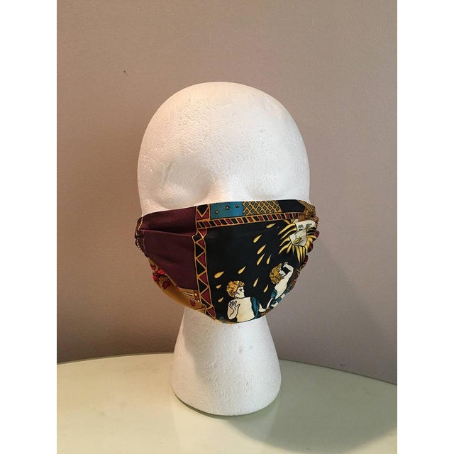 Hermès 1990s Hermes Handmade Le Tarot Silk Scarf Face Mask For Sale - Image 4 of 6