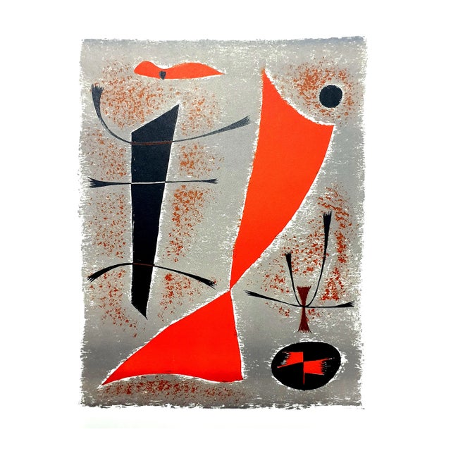 Gustave Singier - Abstract Fish - Original Lithograph 1955 For Sale