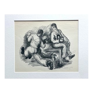 Vintage 1939 Print in 11x14 Mat, Ready to Frame: Waldo Pierce, "Sailors Dancing" For Sale