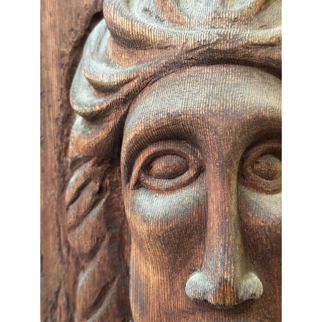Brown Vintage Expressive Hand-Carved Bust, Circa 1970s For Sale - Image 8 of 16