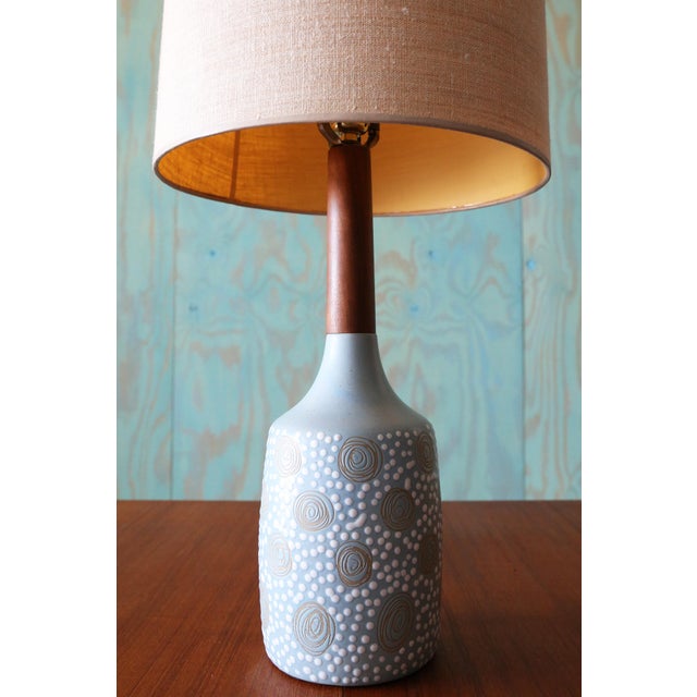 Sky Blue 1960s Gordon and Jane Martz M208 Lamp for Marshall Studios Sky Blue With White Dots 27.5" For Sale - Image 8 of 10