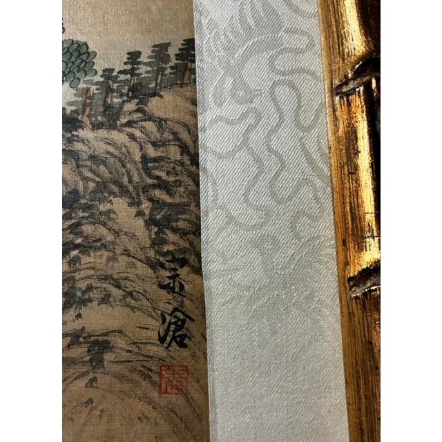 A Pair of Chinese Paintings, Ink and Color on Silk, 20th Century, Signed For Sale - Image 9 of 14