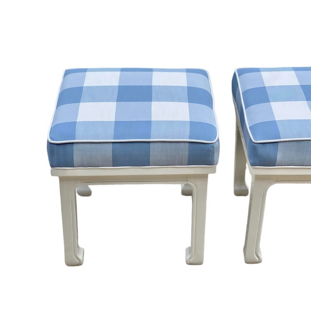 1980s Ming Style Console/Sofa Table and Matching Benches in Serena & Lily For Sale - Image 9 of 18