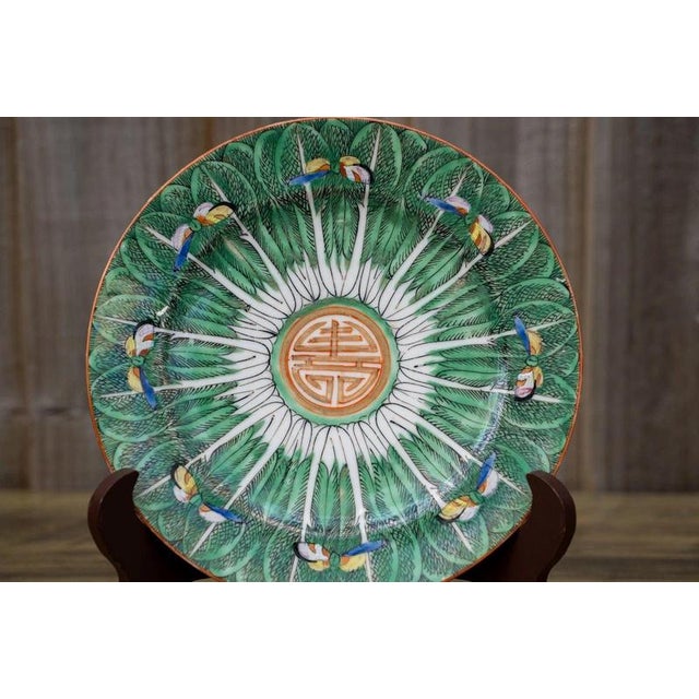 19th Century Qing Chinese Bok Choi Cabbage Porcelain Plates, Set of 2 For Sale - Image 12 of 18