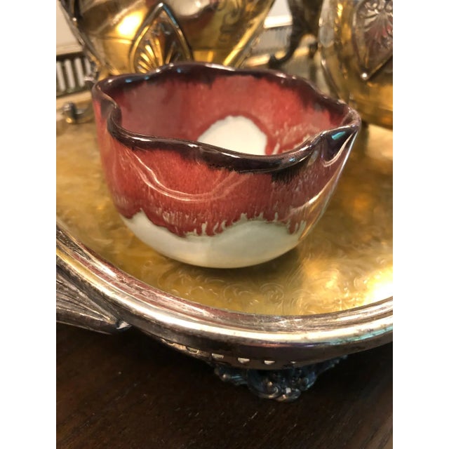 Mid-Century Modern Drip Glaze Scalloped Edge Hoffman Pottery Bowl For Sale - Image 3 of 8