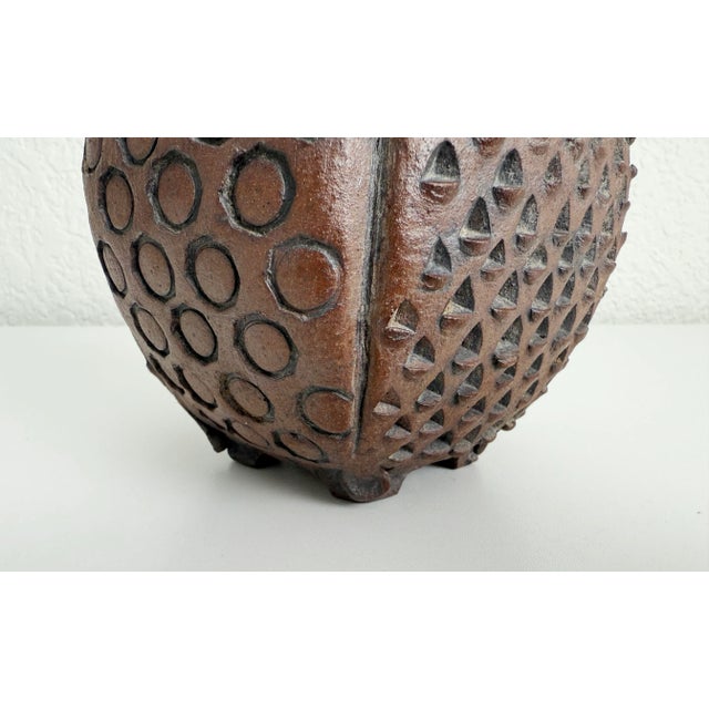 1970's Brutalist Stoneware Vase For Sale - Image 9 of 10