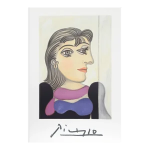 1980s "Buste de Femme au Foulard Mauve" Lithograph After Pablo Picasso
