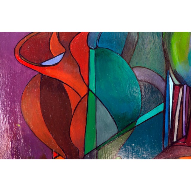 Contemporary Framed Cubist Painting on Wood Panel For Sale In Los Angeles - Image 6 of 9