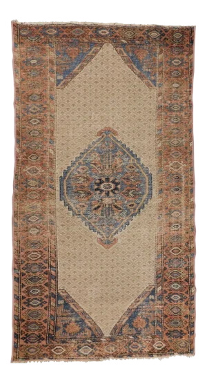 Distressed Antique Persian Sarab Camel Hair Rug - 3′4″ × 6′