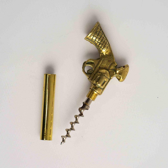 Vintage Brass Revolver Corkscrew & Bottle Opener For Sale - Image 13 of 13