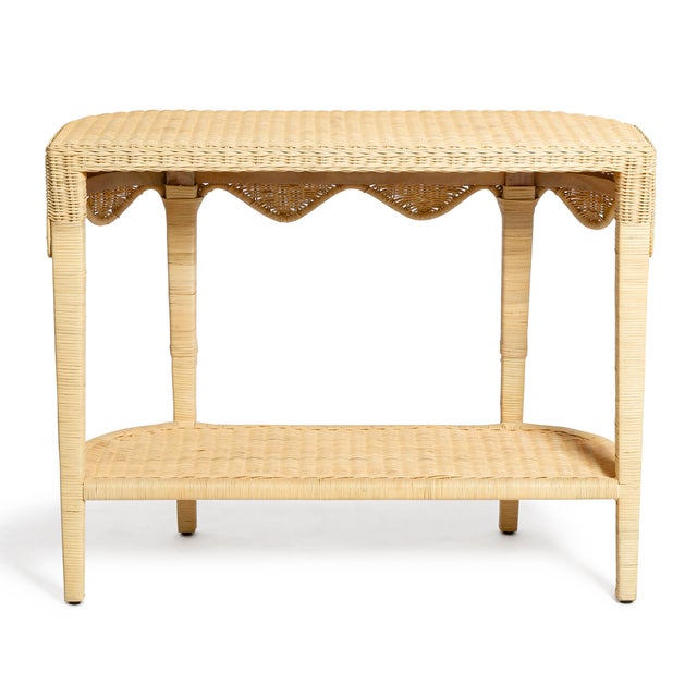 2020s Sally Natural Scalloped Rattan Console For Sale - Image 5 of 9