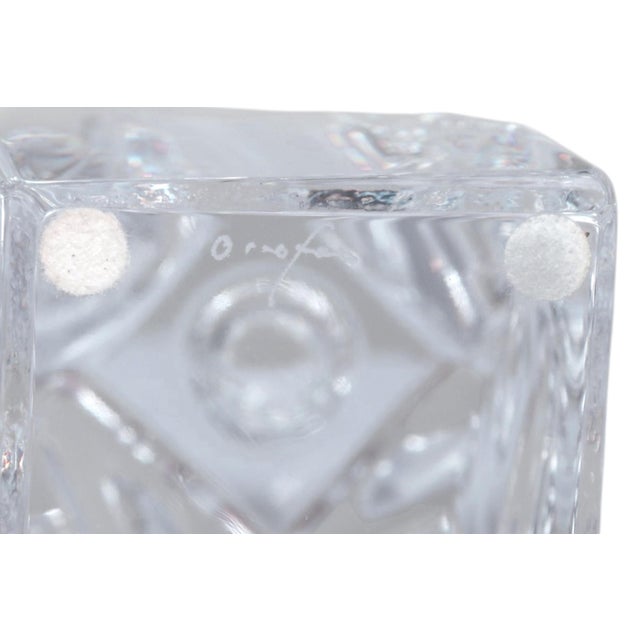 Late 20th Century Signed Orrefors Twisted Lead Crystal Candlestick Holders, a Pair For Sale - Image 5 of 5