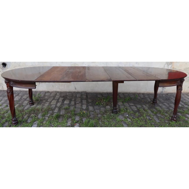 Early 20th Century Art Nouveau Round Banquet Dining Table After Majorelle For Sale - Image 5 of 13