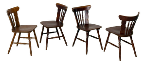 Vintage Country Style Wooden Dining Chairs, Set of 4