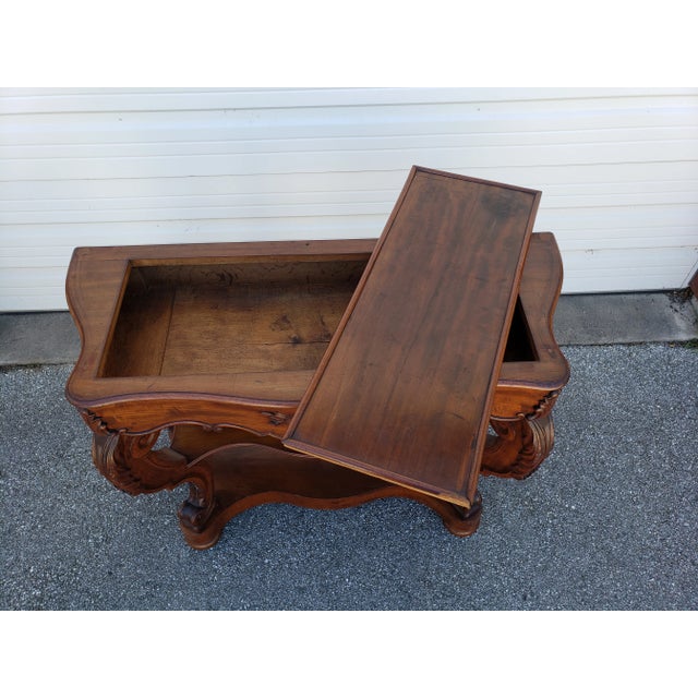 19th Century Rococo Revival Carved Mahogany Console Table For Sale - Image 10 of 13