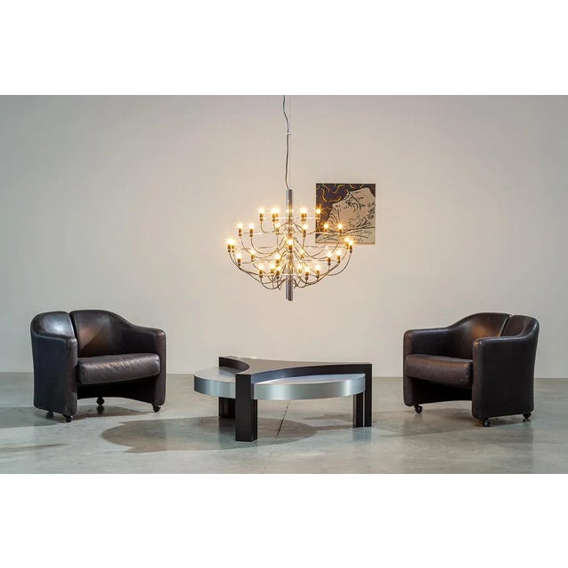 Black and Aluminum Low Table, 1970s For Sale - Image 6 of 8