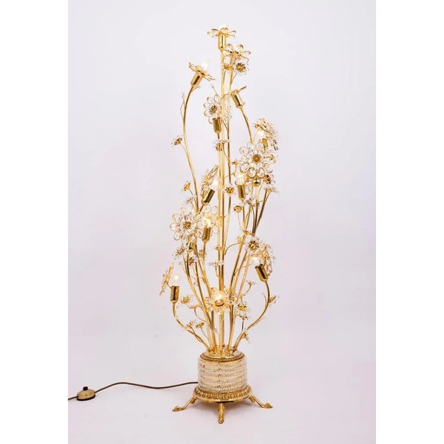 Exquisite floor lamp by palwa, germany, 1960s 15 x e14 small bulbs (40 watts max for each bulb) light bulbs are not...