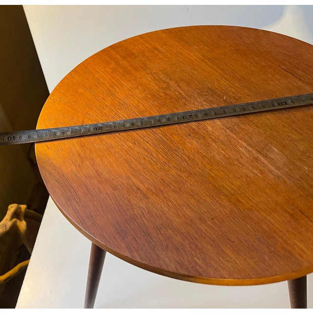 1960s Danish Circular Teak Side Table, 1960s For Sale - Image 5 of 7