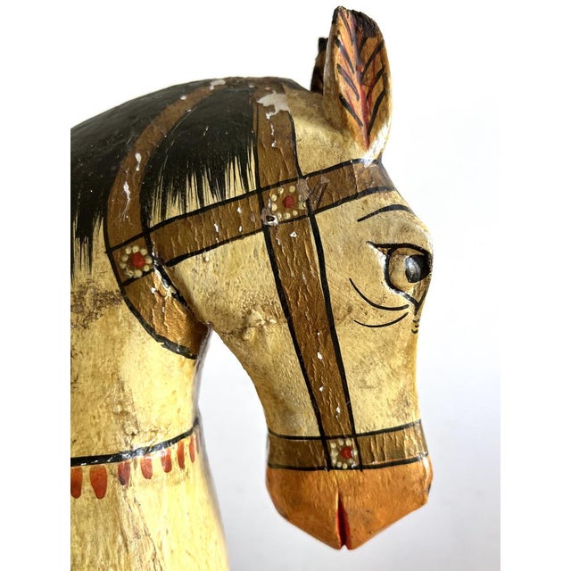 Wood Hand-Painted Wooden Horse For Sale - Image 7 of 16