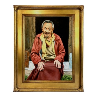 Portrait of a Nepalese Elder, “The Lama of Thame,” by Dave McNally For Sale