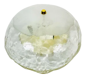 Extra Large Midcentury Round Ice Glass Flush Mount by J.T. Kalmar, 1960s