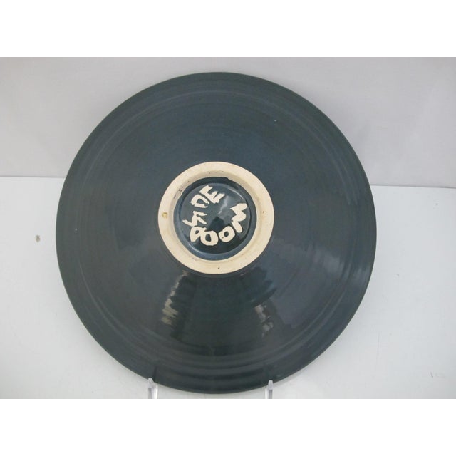 Jane Woodside Blue Interlocking Swirl Footed Studio Pottery Bowl For Sale In Portland, OR - Image 6 of 9