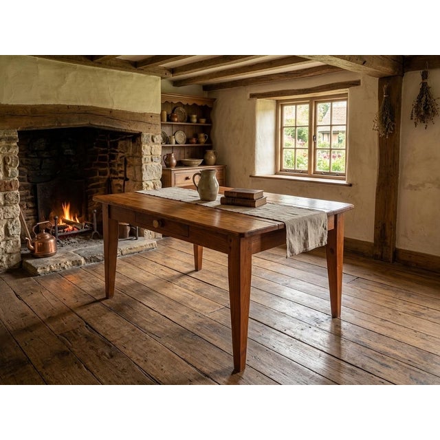 A wonderfully characterful antique pine farmhouse work table dating to the late 19th or very early 20th century....