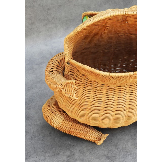 Wood French Wicker Frog Basket by Olivier Cajan, 1970 For Sale - Image 7 of 8