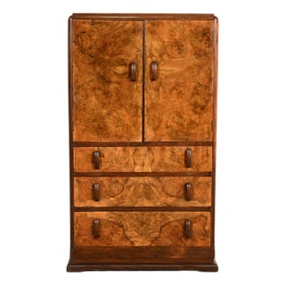 Donald Deskey Style Art Deco Burl Wood Gentleman's Chest, Circa 1930s For Sale