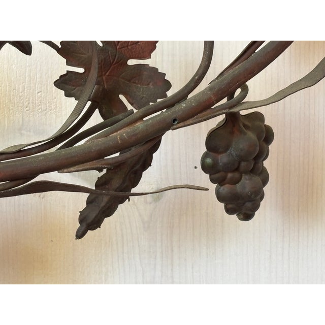 Antique French Iron Candelabra, Grapes and Wheat Motif For Sale - Image 9 of 16