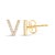 Contemporary 10K Yellow Gold 1/10 Cttw Diamond 'V' Initial Stud Earring For Sale - Image 3 of 5