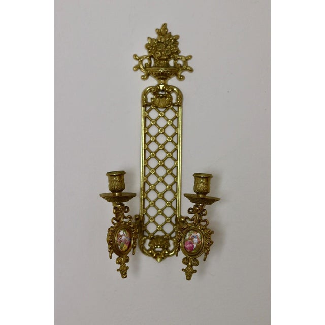 Vintage French Brass Sconces, Set of 2 For Sale - Image 5 of 9