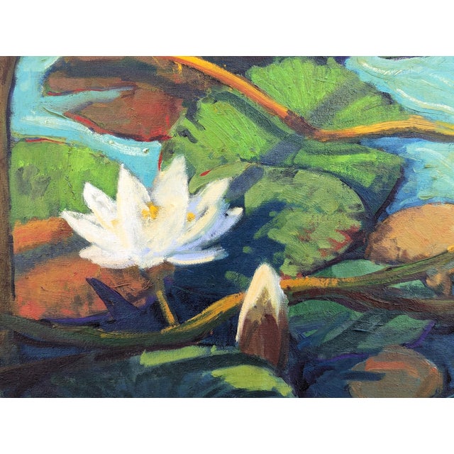 Jerry Greenberg "Water Lily World" Contemporary Realistic Texas Nature Landscape Painting, 2015 For Sale - Image 10 of 11