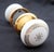 This vintage passage door knob set includes two white ceramic door knobs with a gold snowflake motif and two polished...