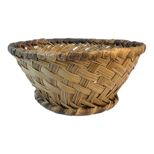 Vintage Boho Chic Mediterranean Wicker Bowl Basket.