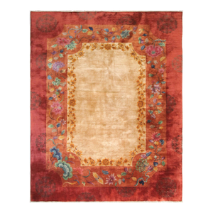 Antique Art Deco Chinese Carpet, Unusual, 8'10" X 11'6"
