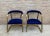Set of Mid-Century French Gold Brass Armchairs with Blue Velvet Upholstery, 1940s For Sale - Image 11 of 12