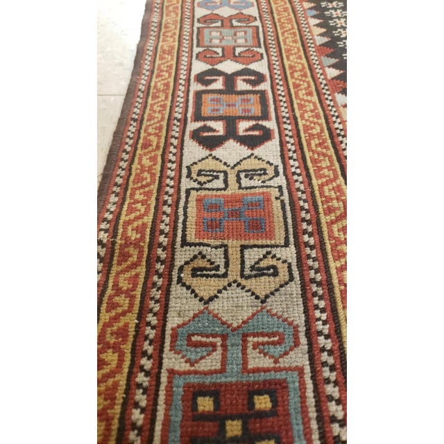 Antique Shirvan Rug, Hand Knotted, Wool Oriental Rug Navy Blue, Red, Beige, Grey For Sale In New York - Image 6 of 9