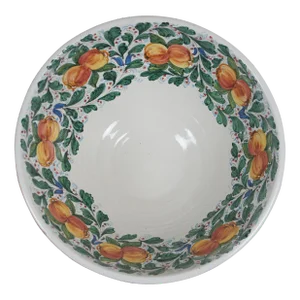 Mid 20th Century Neiman Marcus Italian Ceramic Peach Fruit Centerpiece Serving Bowl