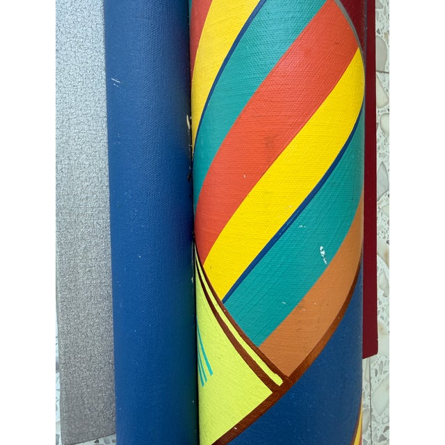 Blue Postmodern Wall Sculpture by Madeline Weiss From 80's For Sale - Image 8 of 10