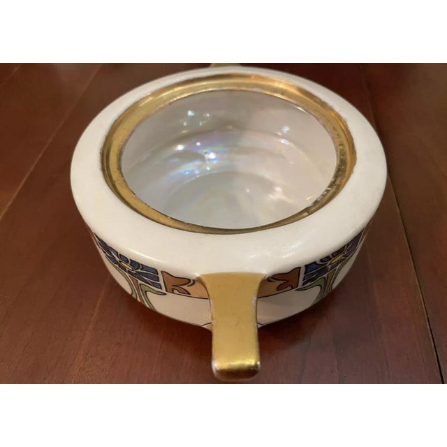 Ivory B & C Limoges France Art Deco Porcelain Sugar Bowl and Creamer, Circa 1920s For Sale - Image 8 of 11