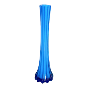 Blue & White Venitian Glass Vase, Italie 1970's