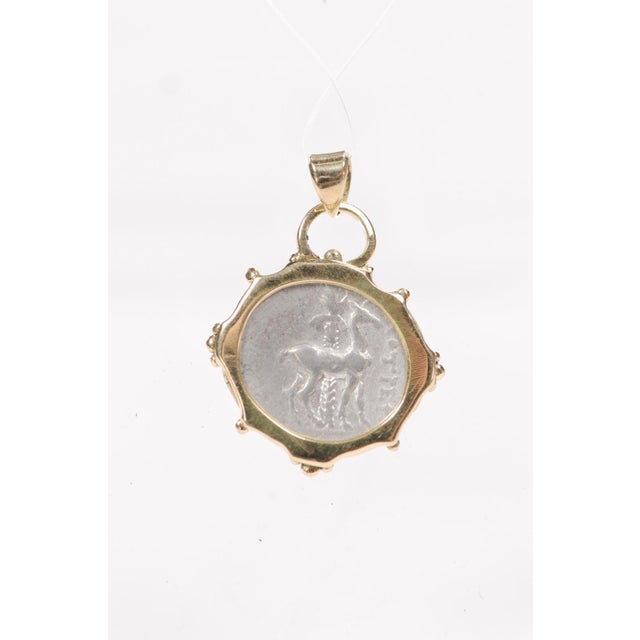 Greek Ar Drachm [Coin] Pendant Set W 18k For Sale - Image 11 of 12