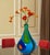 Blue 13+ In. Tall Murano Style Multicolor Tear Shaped Art Glass Vase For Sale - Image 8 of 16