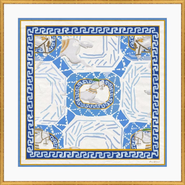 Contemporary Equitation in Blue Framed Art Print by Dana Gibson For Sale - Image 3 of 3