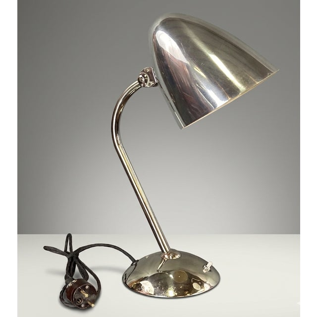 1930s Art Deco Table Lamp in Nickel-Plated Metal from Franta Anýž, 1930s For Sale - Image 5 of 8